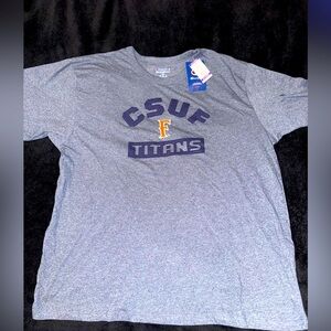 CHAMPION CAL STATE FULLERTON TITANS GREY TRI-BLEND SHORT SLEEVE FASHION T SHIRT